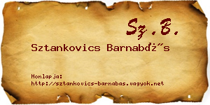 Sztankovics Barnabás névjegykártya