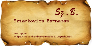 Sztankovics Barnabás névjegykártya